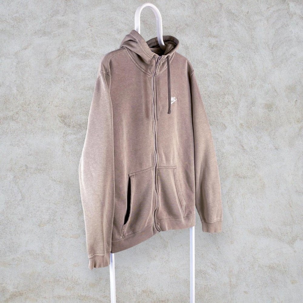 Nike Hoodie Light Brown Zip Up Mens Large - Picture 3 of 5